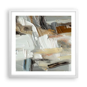 Pôster em moldura branca - Camadas coloridas - 50x50 cm