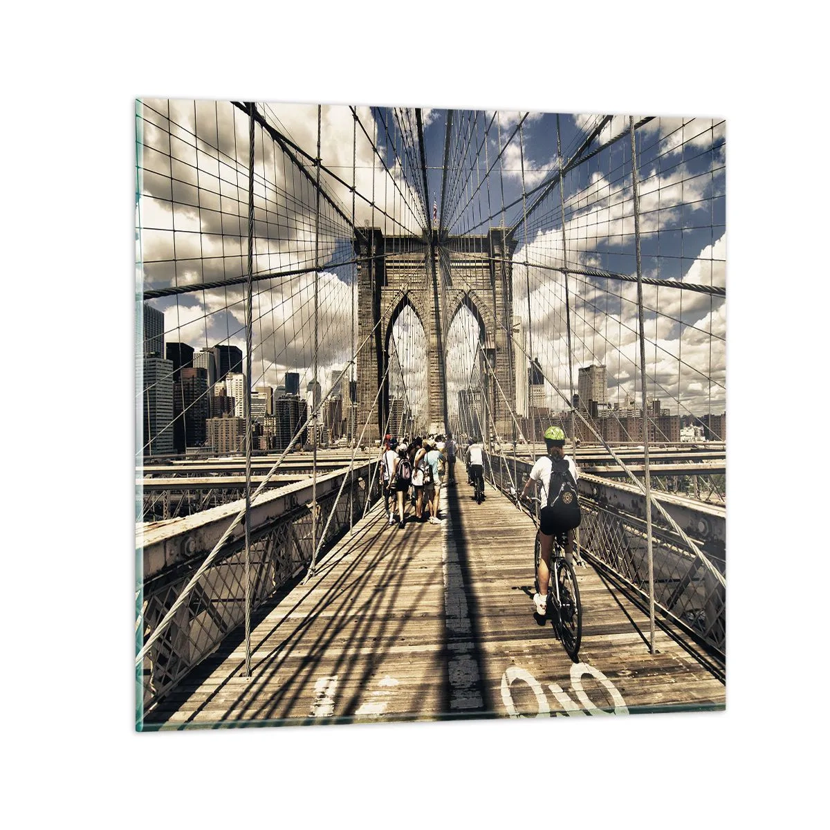 Quadro em vidro - Direto para o coração da cidade - 60x60 cm