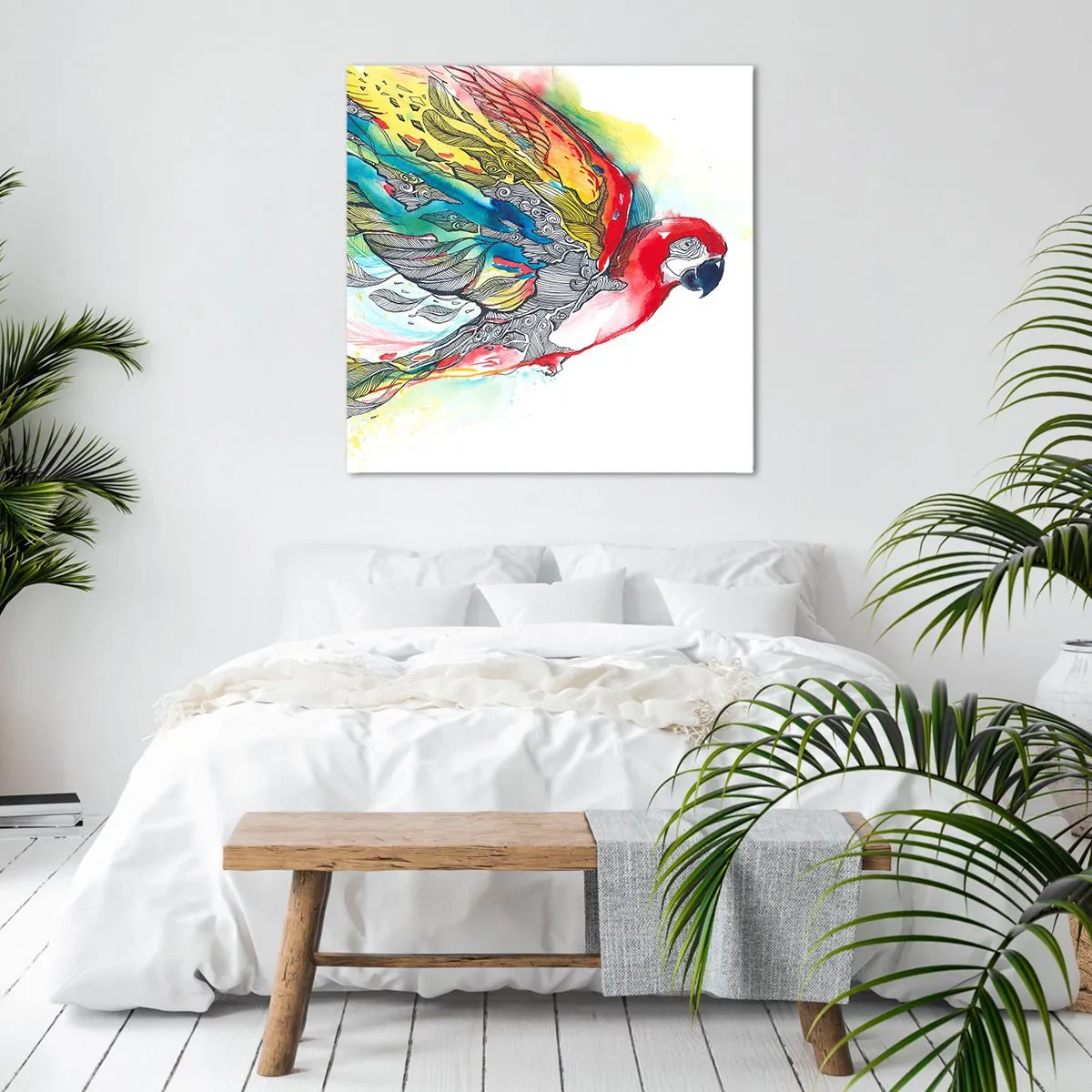 Quadro em tela - Viva com cor - 50x50 cm