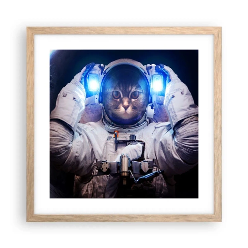 Pôster com moldura de carvalho claro - Houston, temos um problema - 40x40 cm