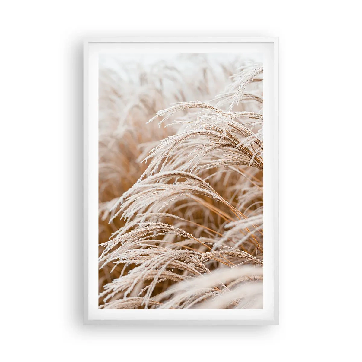 Pôster em moldura branca - Curvar-se ao sol de outono - 61x91 cm