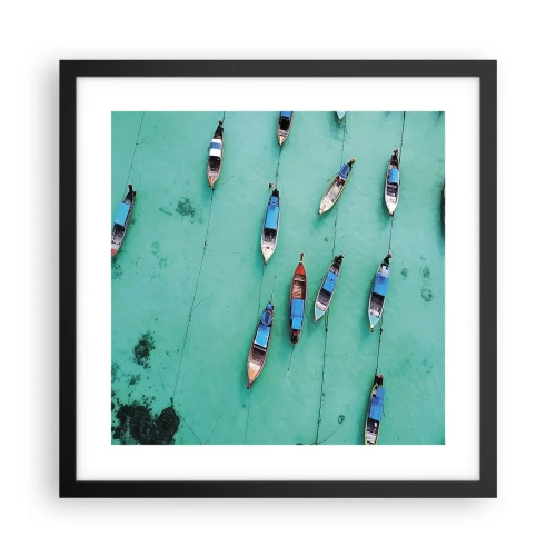 Pôster com moldura preta - Na alegre expectativa - 40x40 cm