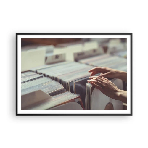 Pôster com moldura preta - Em busca de emoções - 100x70 cm