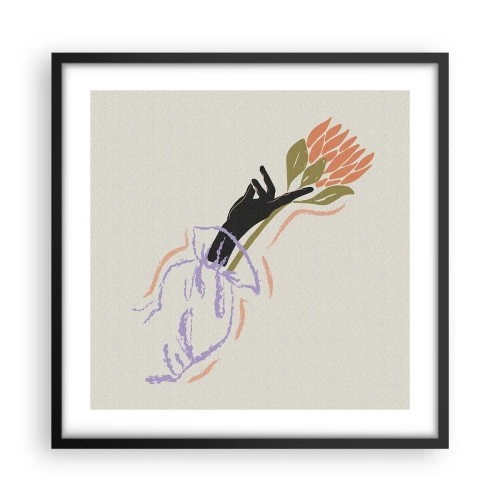 Pôster com moldura preta - Toque fraterno - 50x50 cm