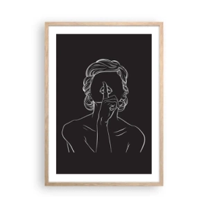 Pôster com moldura de carvalho claro - A beleza floresce em silêncio - 50x70 cm