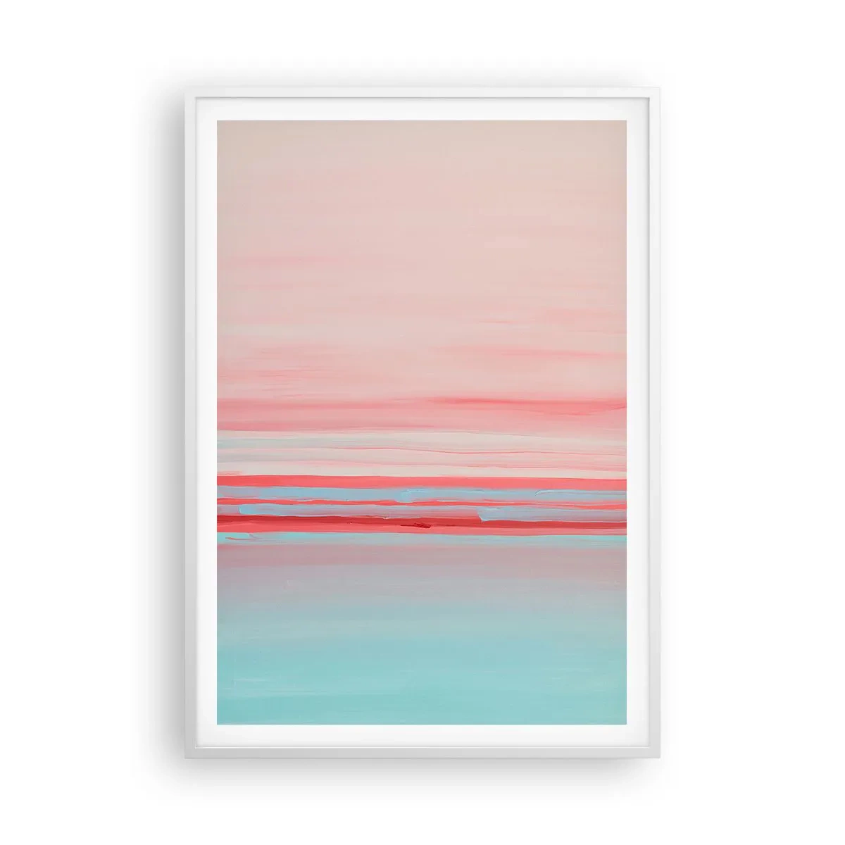 Pôster em moldura branca - Abstração ao amanhecer - 70x100 cm