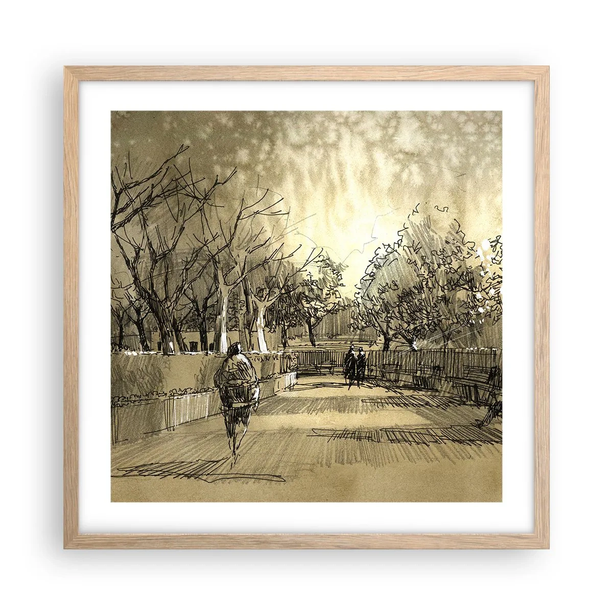 Pôster com moldura de carvalho claro - Um momento capturado por uma pena - 50x50 cm