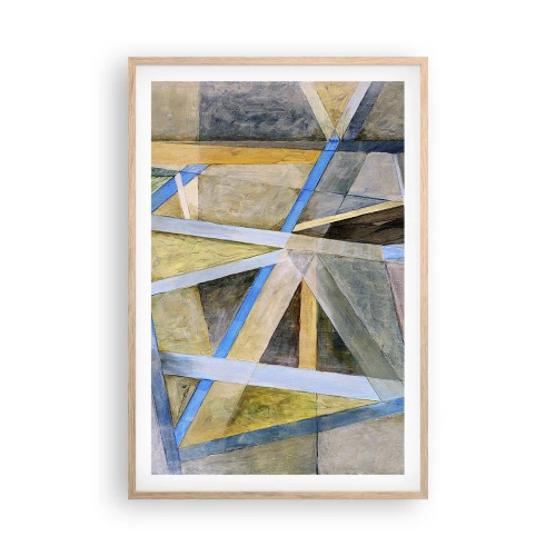 Pôster com moldura de carvalho claro - Em linha reta ou na diagonal? - 61x91 cm