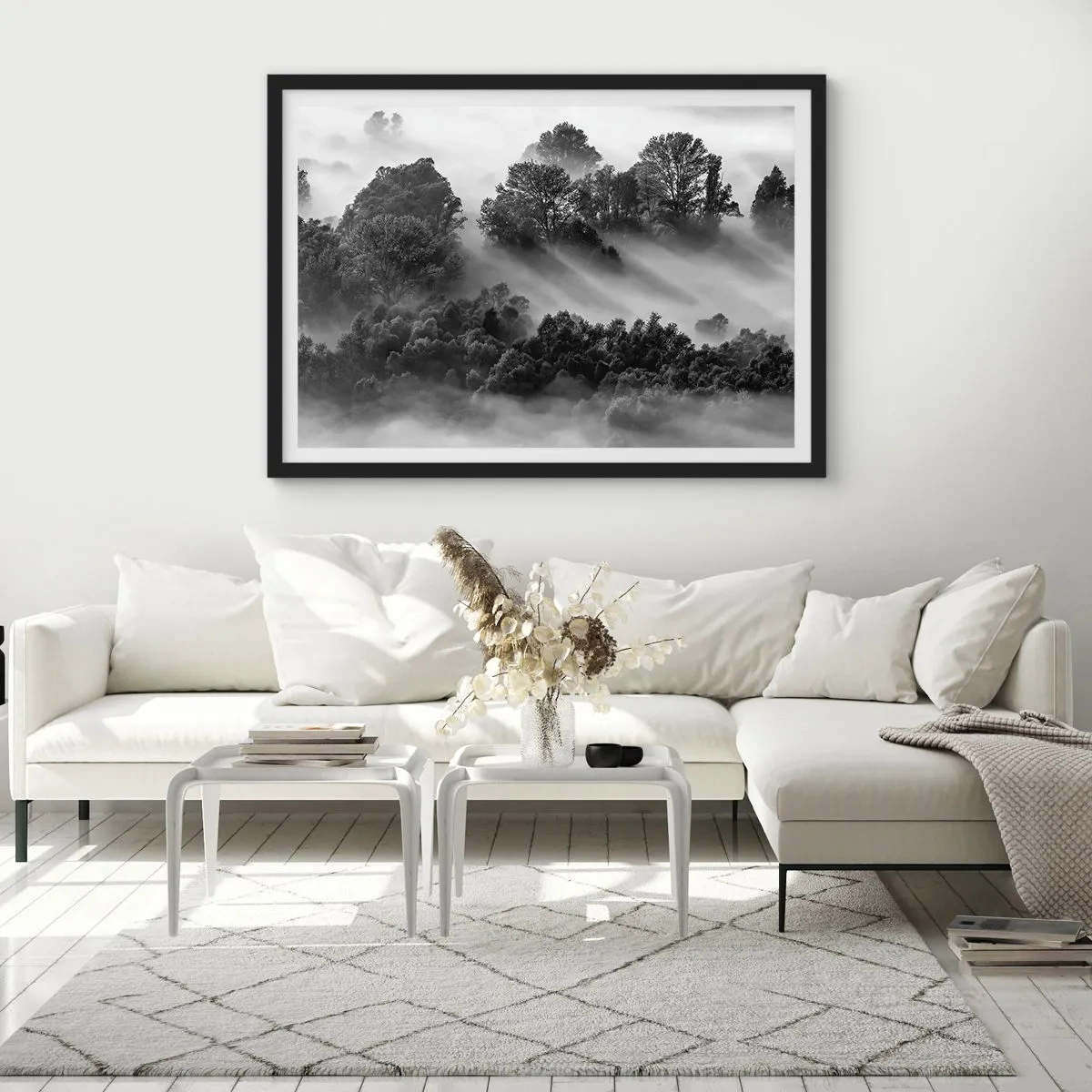 Pôster com moldura preta - Levantar-se do sono - 70x50 cm