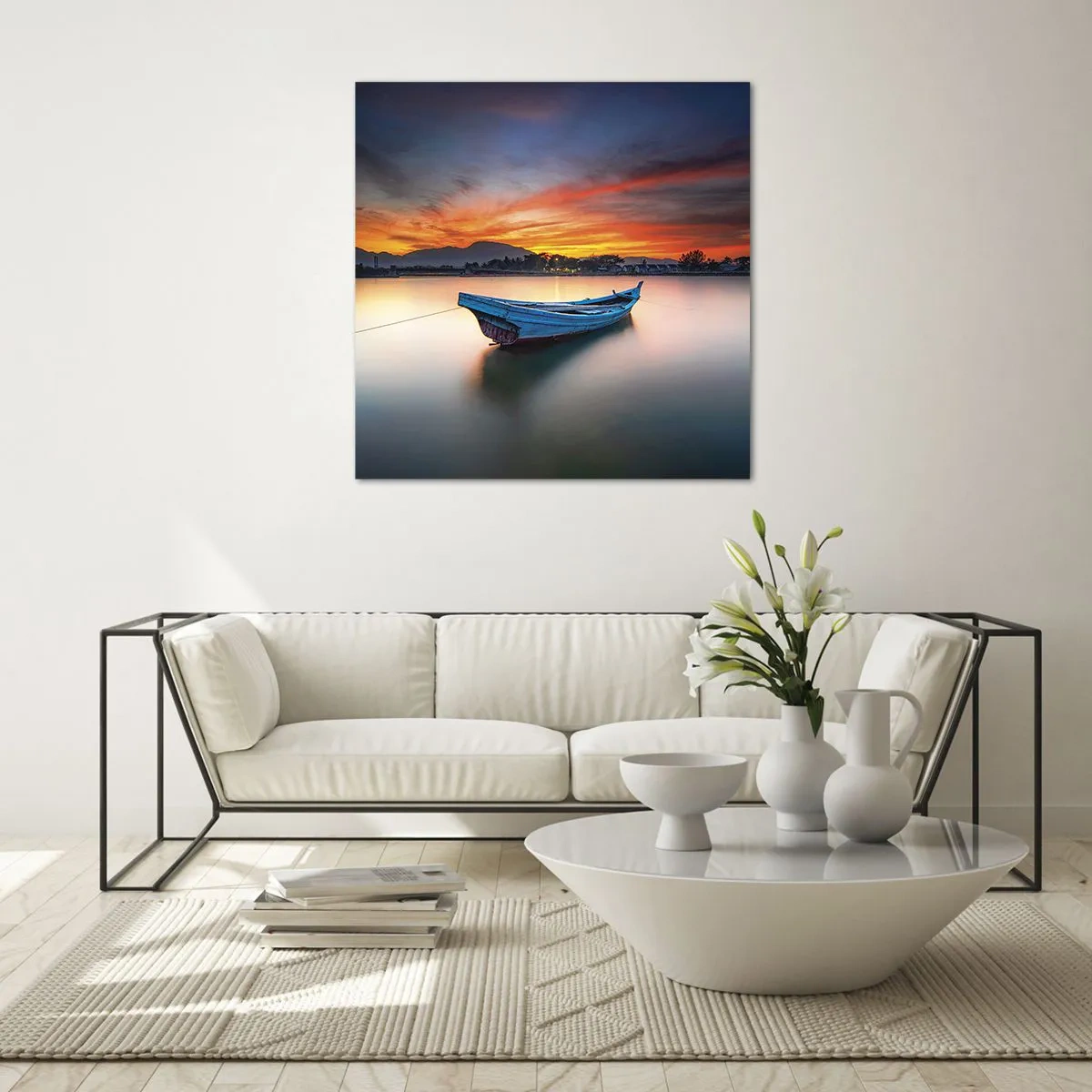 Quadro em vidro - Uma boa noite se aproxima - 30x30 cm