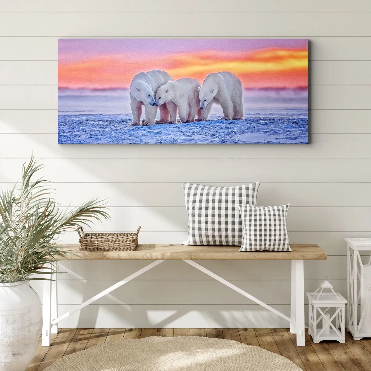 Quadro em tela - Tudo o que precisa é de aconchego familiar - 100x40 cm