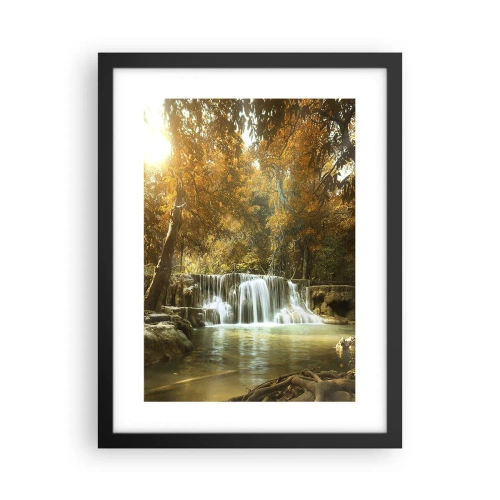 Pôster com moldura preta - A cascata do parque - 30x40 cm