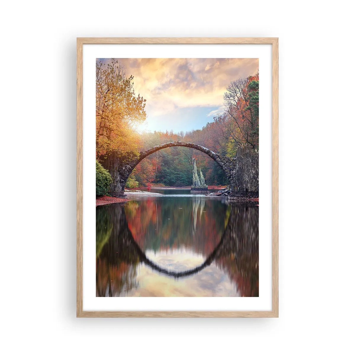 Pôster com moldura de carvalho claro - Do outro lado do espelho - 50x70 cm