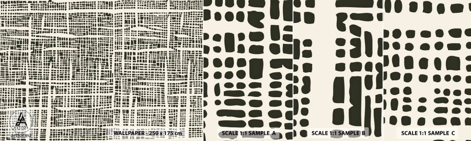 Amostra de Papel de Parede Standard Eco - Uma composição tecida - Abstração, Gráficos, Pedaço - 100x30 cm