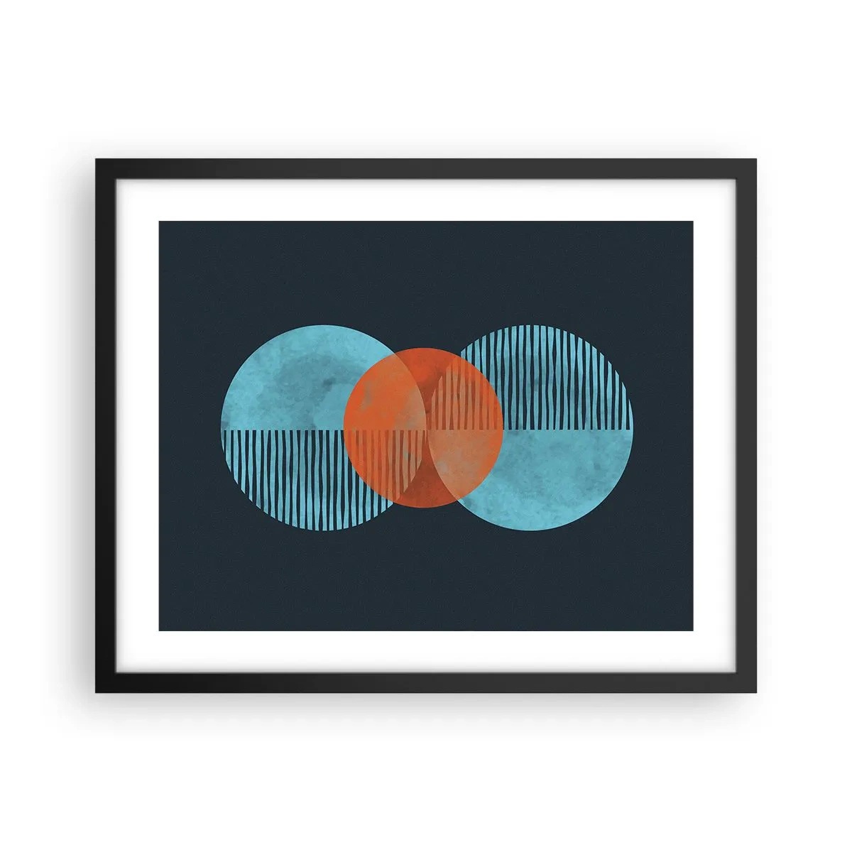 Pôster com moldura preta - Obras de arte simétricas - 50x40 cm