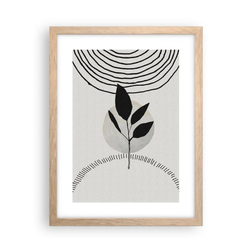 Pôster com moldura de carvalho claro - Composição: rituais da natureza - 30x40 cm