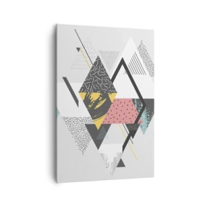 Quadro em tela - Variações do triângulo e losango - 70x100 cm