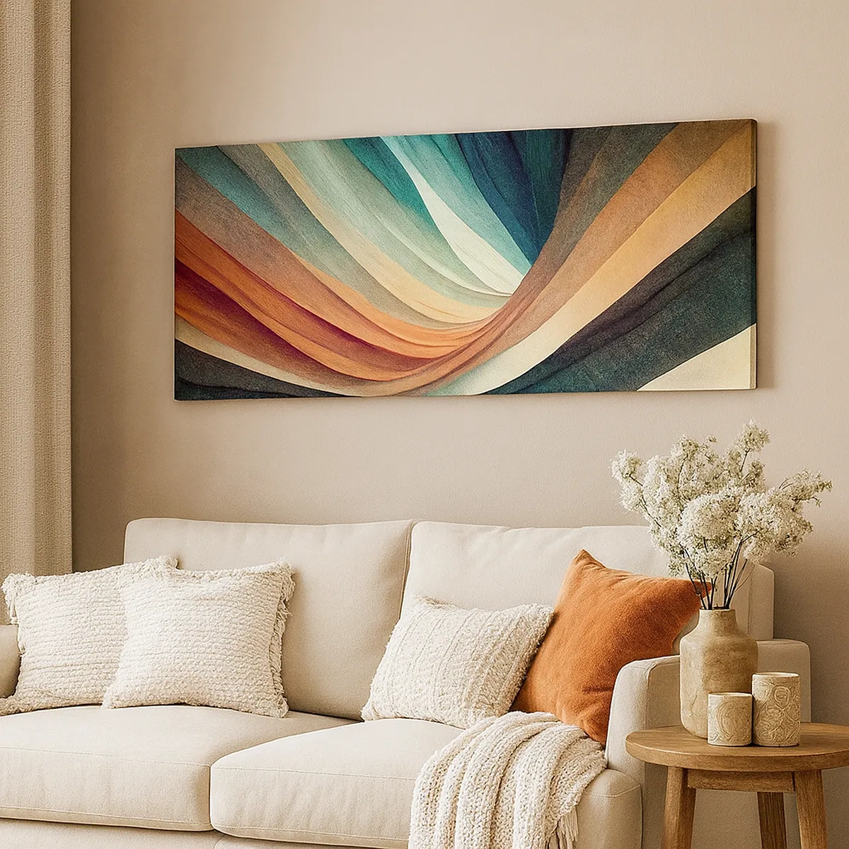 Quadro em tela - Tecido de cores - 30x30 cm