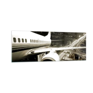 Quadro em vidro - Voar para a noite - 140x50 cm