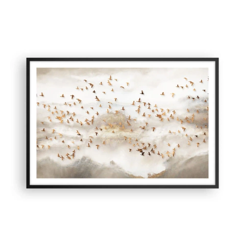 Pôster com moldura preta - Está na hora… - 91x61 cm