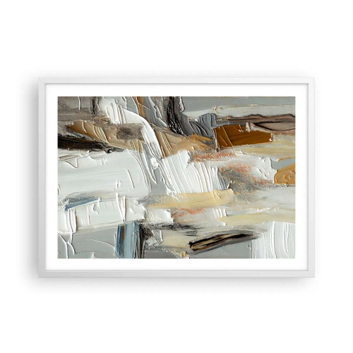 Pôster em moldura branca - Camadas coloridas - 70x50 cm