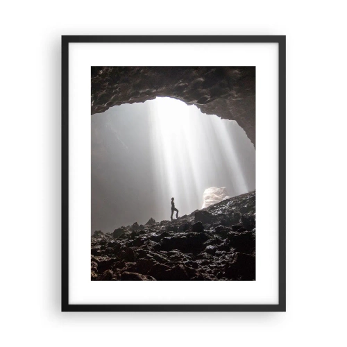 Pôster com moldura preta - Gruta luminosa - 40x50 cm