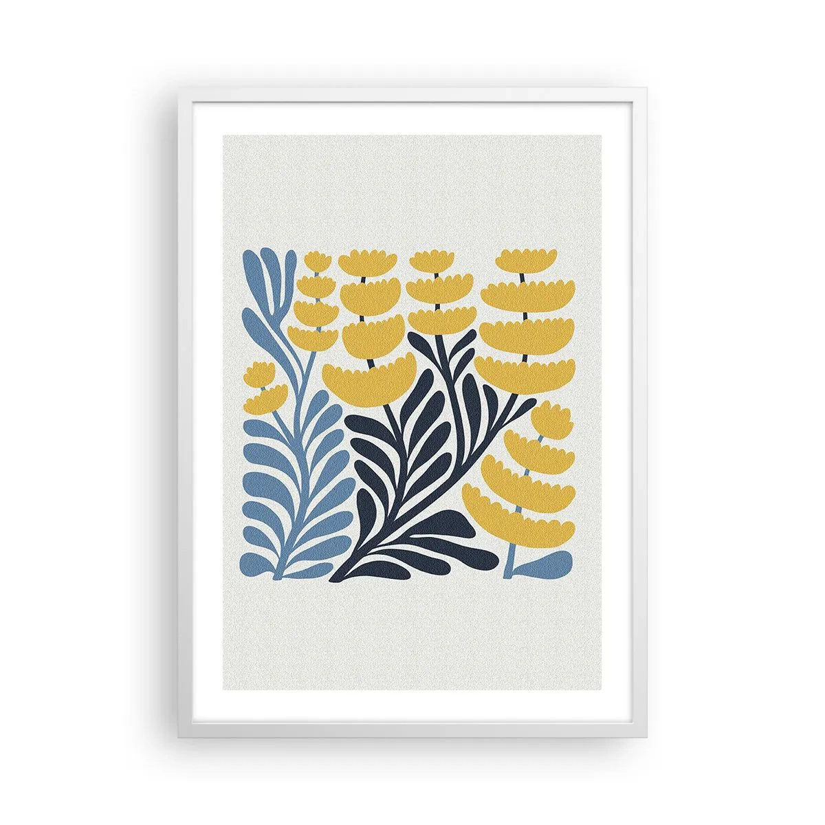 Pôster em moldura branca - Canteiro de flores ensolarado - 50x70 cm