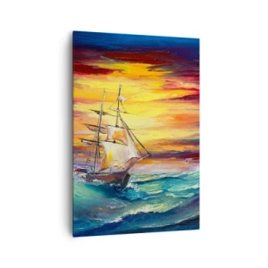 Quadro em tela - Corajosamente contra as ondas - 70x100 cm