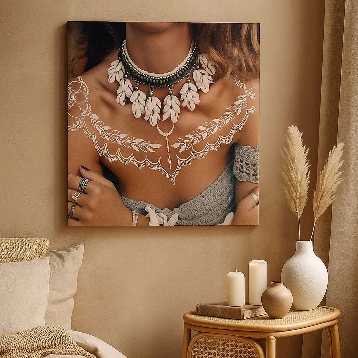 Quadro em tela - Talismãs, rituais de feminilidade - 30x30 cm