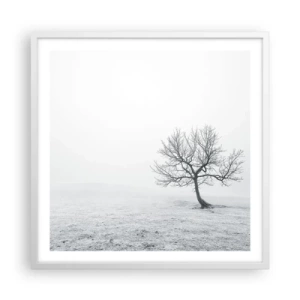 Pôster em moldura branca - Contra o nada - 60x60 cm