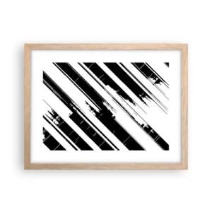 Pôster com moldura de carvalho claro - Uma composição intensa e dinâmica - 40x30 cm