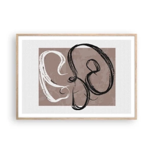 Pôster com moldura de carvalho claro - Composição – a busca pela plenitude - 100x70 cm