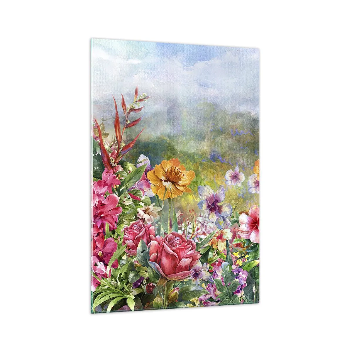 Quadro em vidro - O jardim que enlouqueceu - 70x100 cm