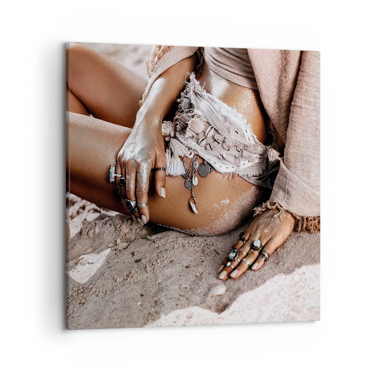 Quadro em tela - Expulsa pelas ondas? - 50x50 cm