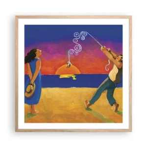 Pôster com moldura de carvalho claro - Mais do que uma estrela do céu - 60x60 cm