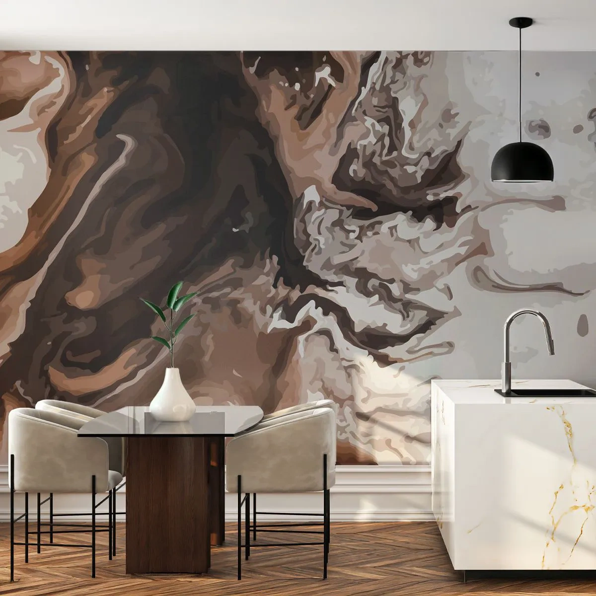 Papel de Parede Standard Eco - Contraste de cores - Abstração, Pedaço, Padrão Moderno - 450x315 cm