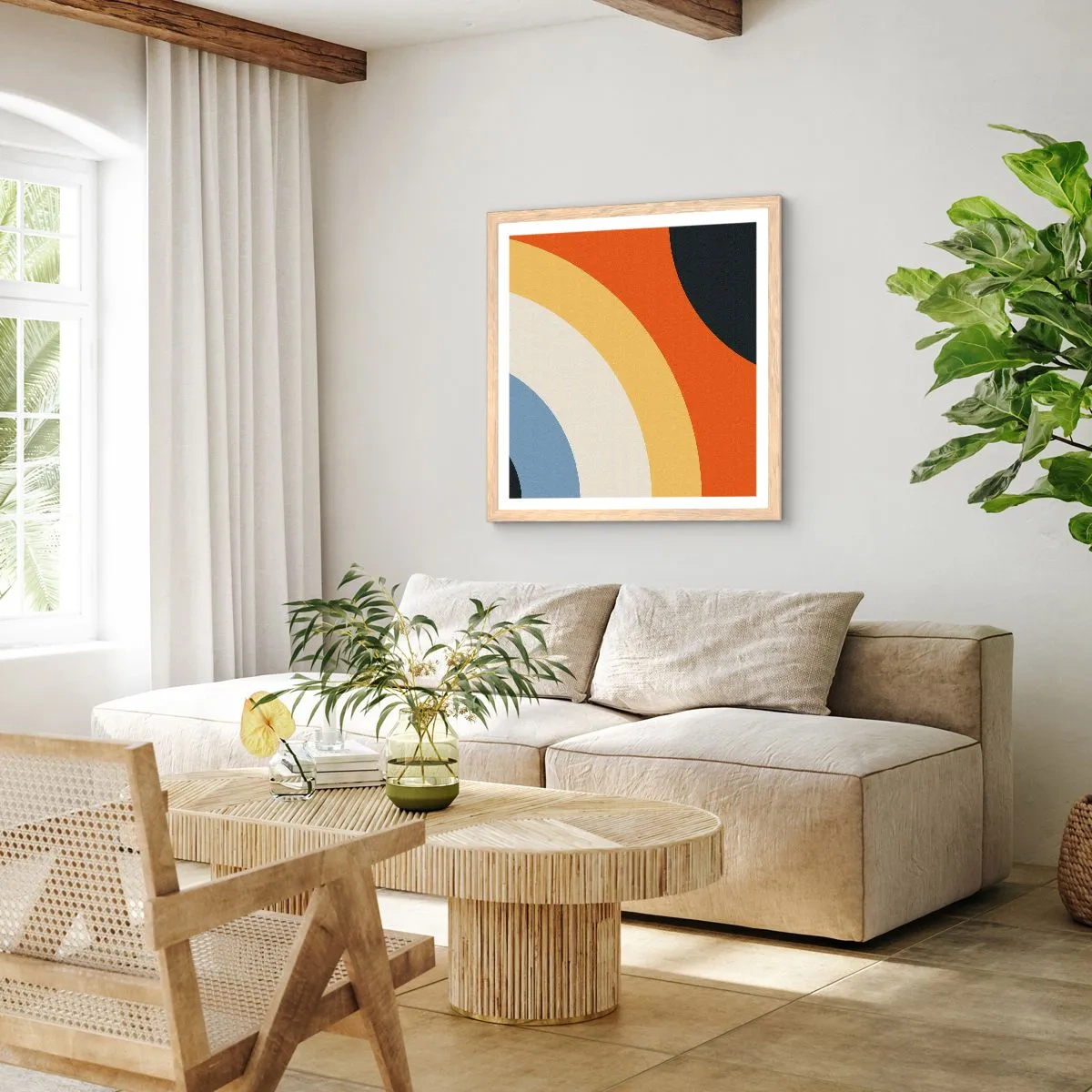 Pôster com moldura de carvalho claro - Um para o outro - 40x40 cm