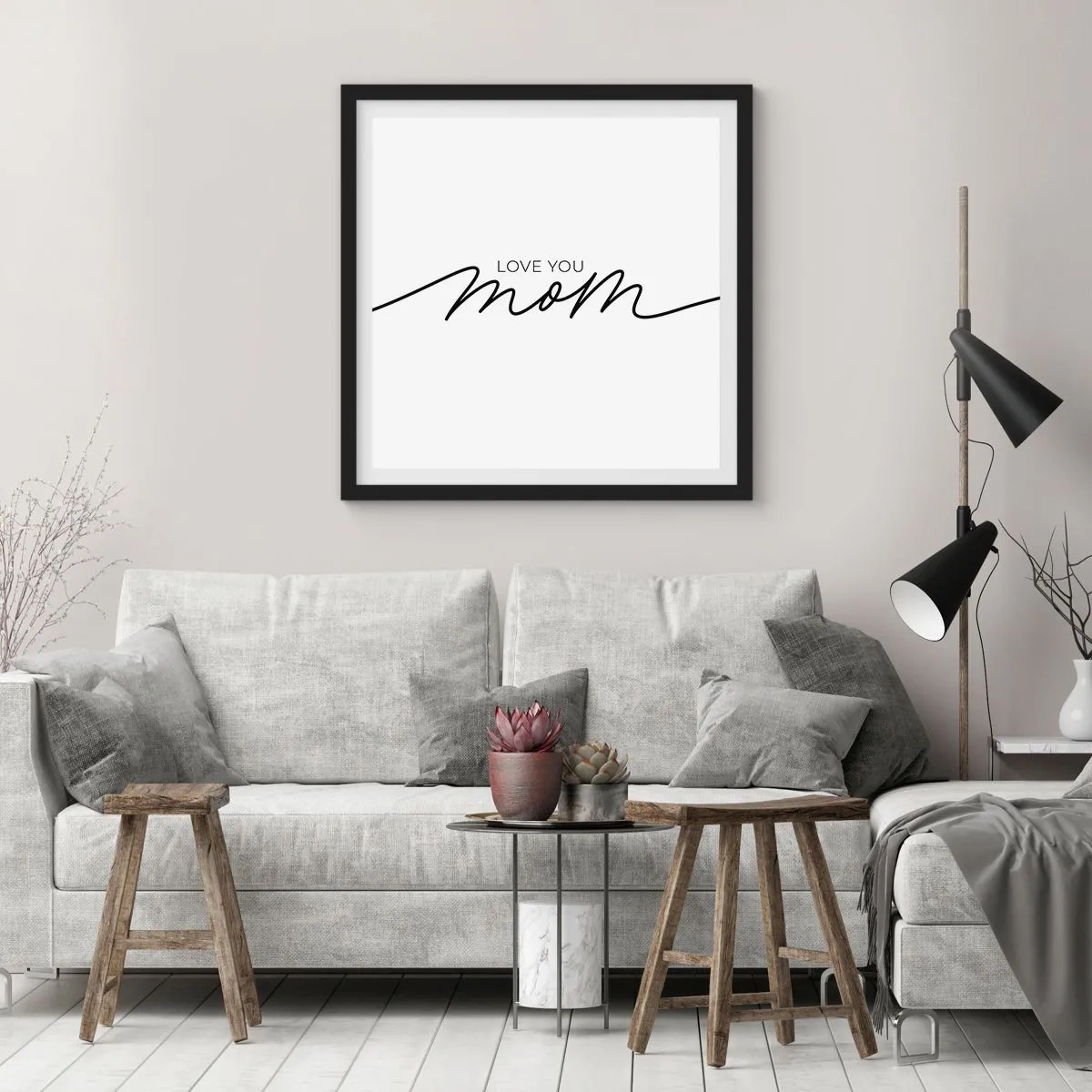 Pôster com moldura preta - Uma grande emoção - 50x50 cm