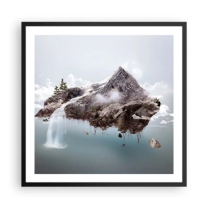 Pôster com moldura preta - Pelos olhos de um surrealista - 60x60 cm