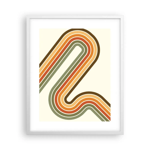 Pôster em moldura branca - Ziguezague para o destino - 40x50 cm