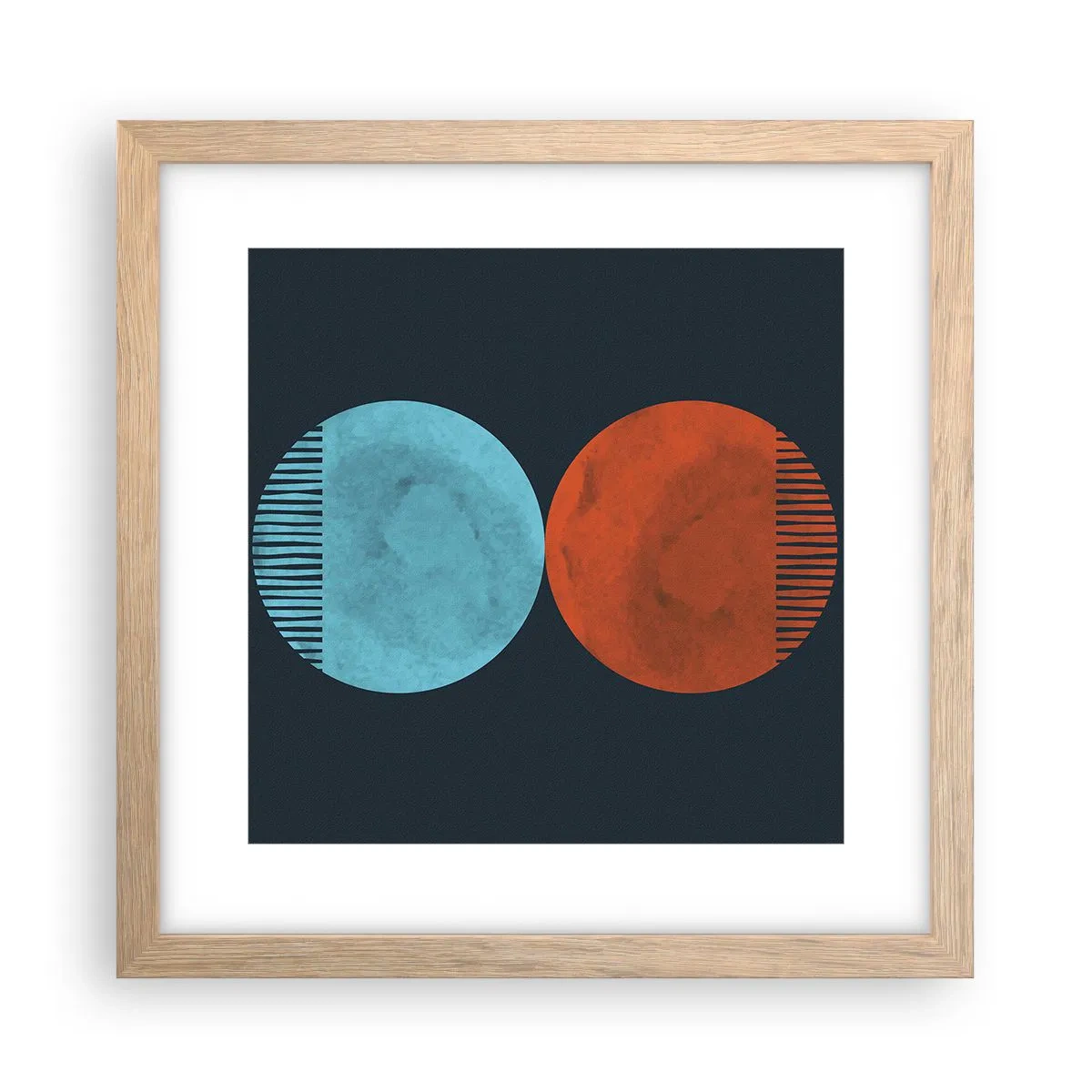 Pôster com moldura de carvalho claro - Apenas geometria? - 30x30 cm