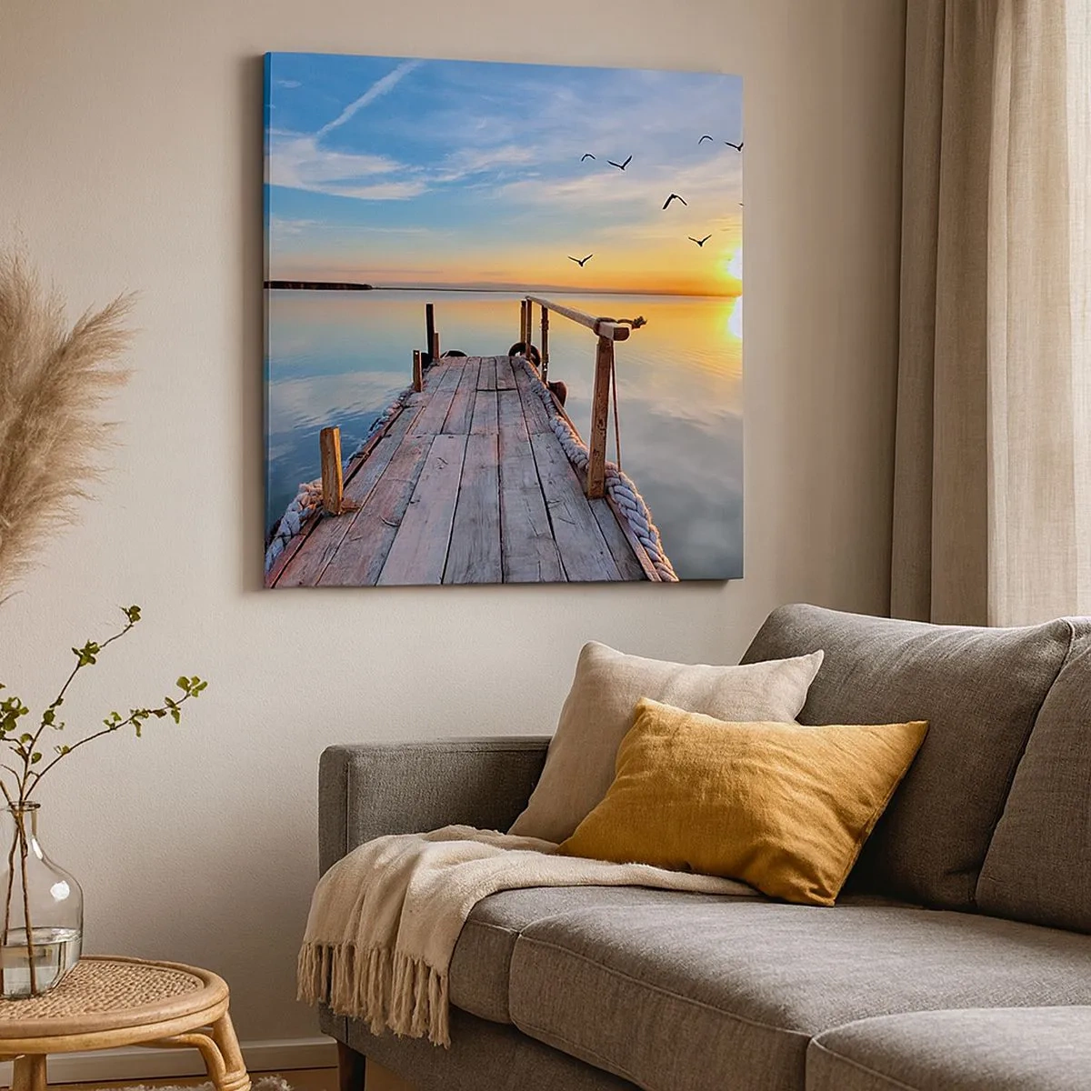 Quadro em tela - Caminhando em direção ao sol - 30x30 cm