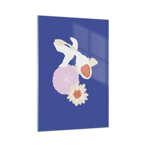 Quadro em vidro - Composição de flores e botões - 70x100 cm