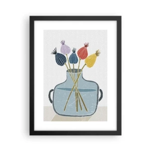 Pôster com moldura preta - Como semeou a papoula - 30x40 cm