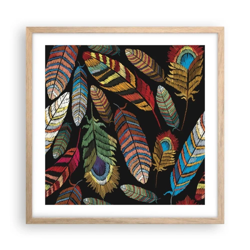 Pôster com moldura de carvalho claro - O carnaval dos pássaros - 50x50 cm