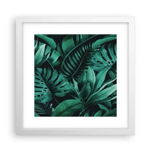 Pôster em moldura branca - A profundidade da vegetação tropical - 30x30 cm