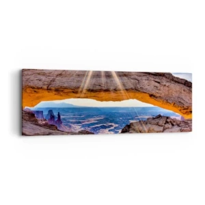 Quadro em tela - Através do portão de pedra - 90x30 cm