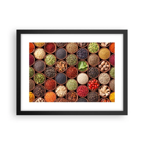 Pôster com moldura preta - Todos os sabores do mundo - 40x30 cm