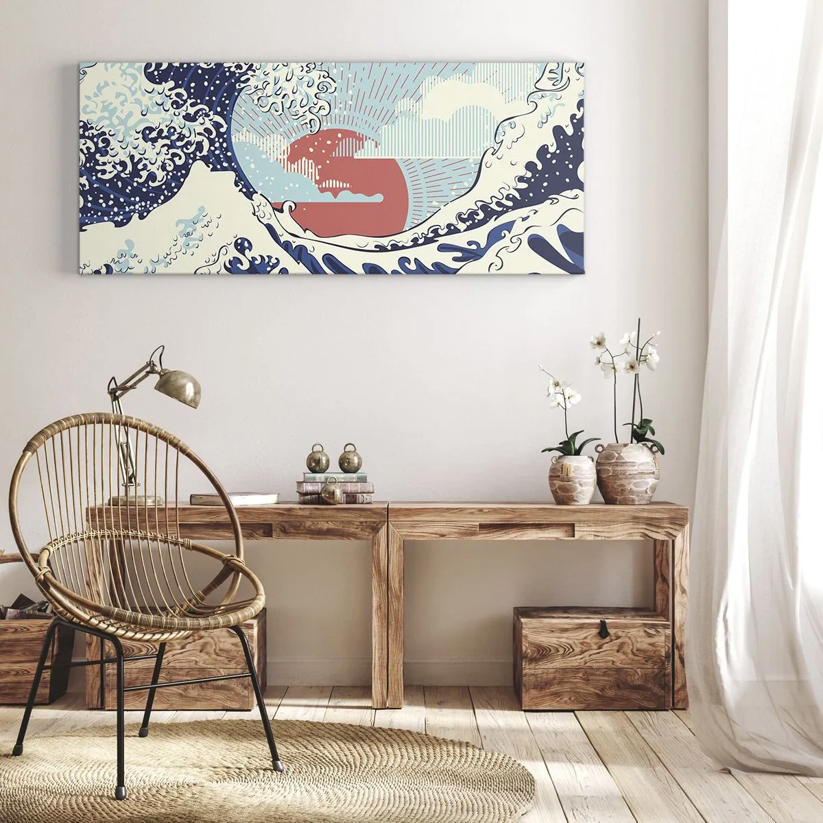 Quadro em tela - Das inspirações japonesas - 100x40 cm