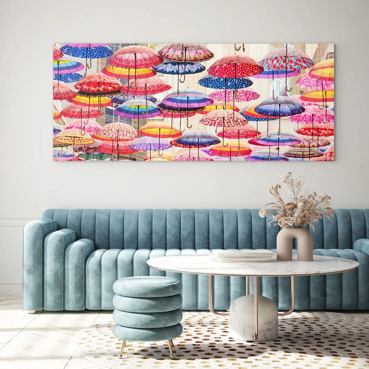 Quadro em vidro - Prado urbano - 100x40 cm